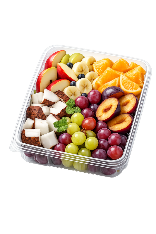 Mix Fresh Fruits Cut ( pack of 2 ) (Item Banana/Apple/Orange/Graps/Coconut/Jujube.)