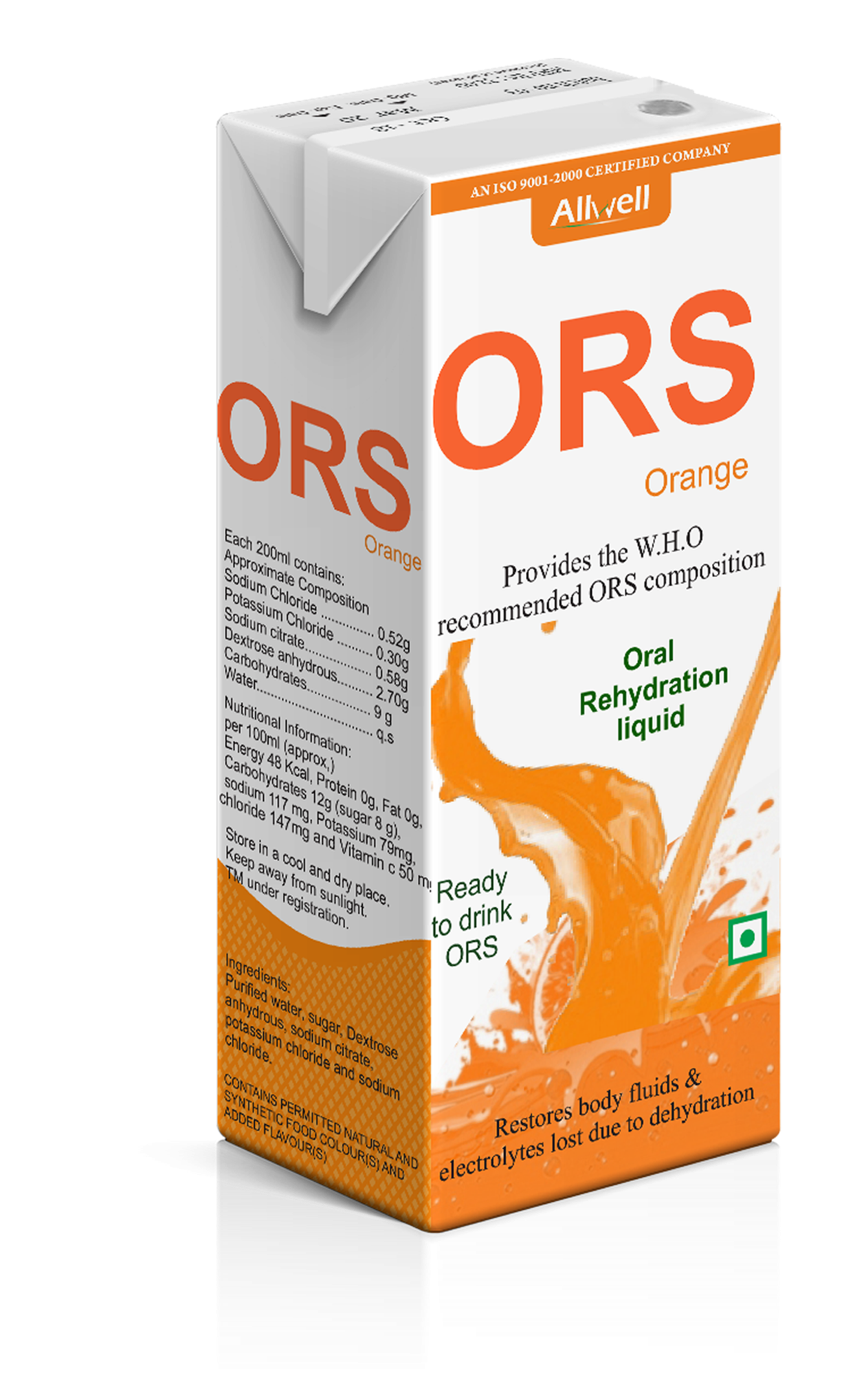 ORS Orange Flavour Drink, 200 ml