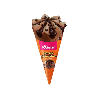 Rollick Swiss Chocolate Ice Cream Cone